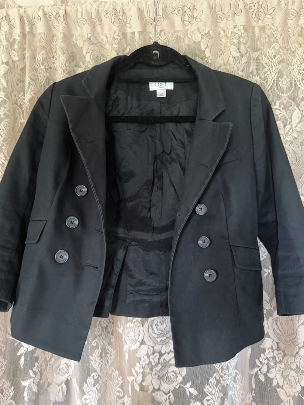 LOFT Black Double-Breasted Women's Blazer